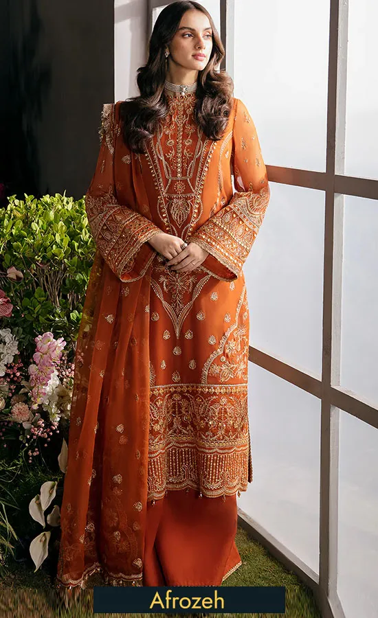 embroidered chiffon RUSSET