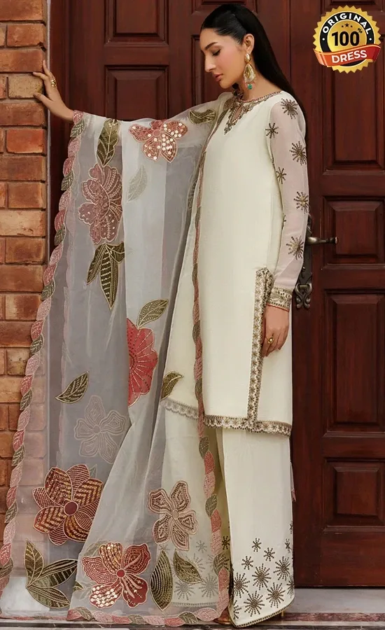 Ready to Wear White Colour Salwar Kameez For Wedding Guests (3)