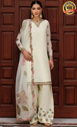 Ready to Wear White Colour Salwar Kameez For Wedding Guests (4)