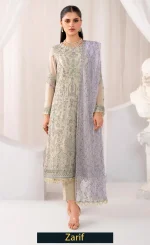 Embroidered Net - Zmu 08 Afsanah