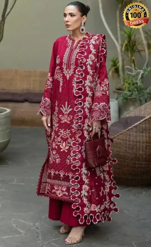Red Colour Salwar Suit For Wedding Guests (1)