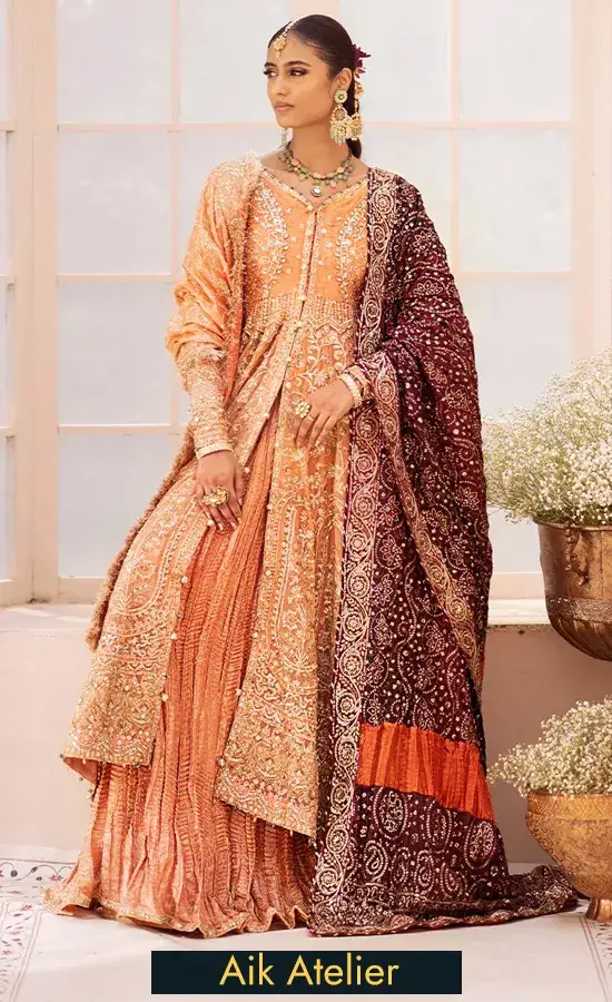 Orange Colour Lehenga Choli For Wedding Guests