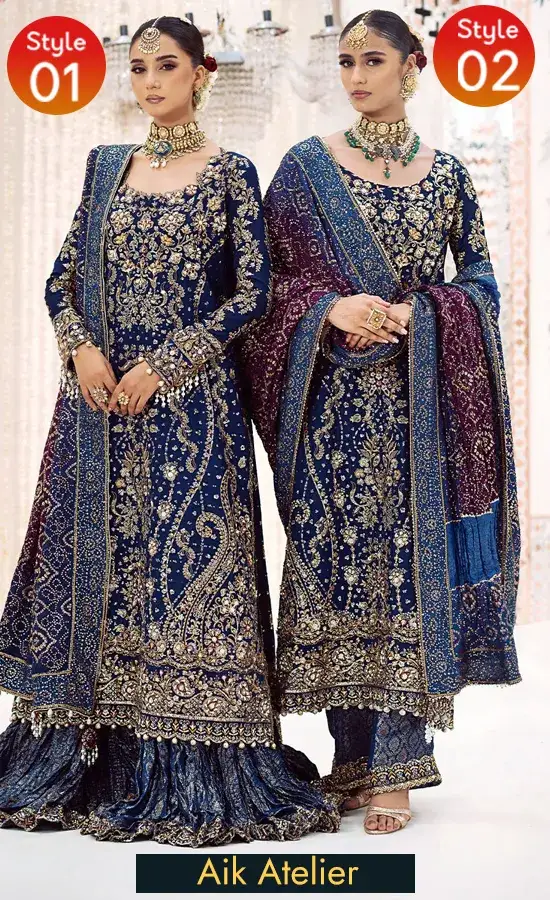 Blue and Gold Sharara For Wedding Guests Blue and Gold Sharara For Wedding Guests