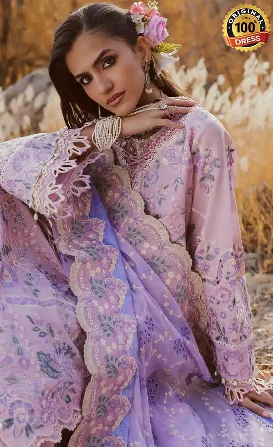 Pakistani lilac shalwar kameez for wedding guests with intricate embroidery and formal styling