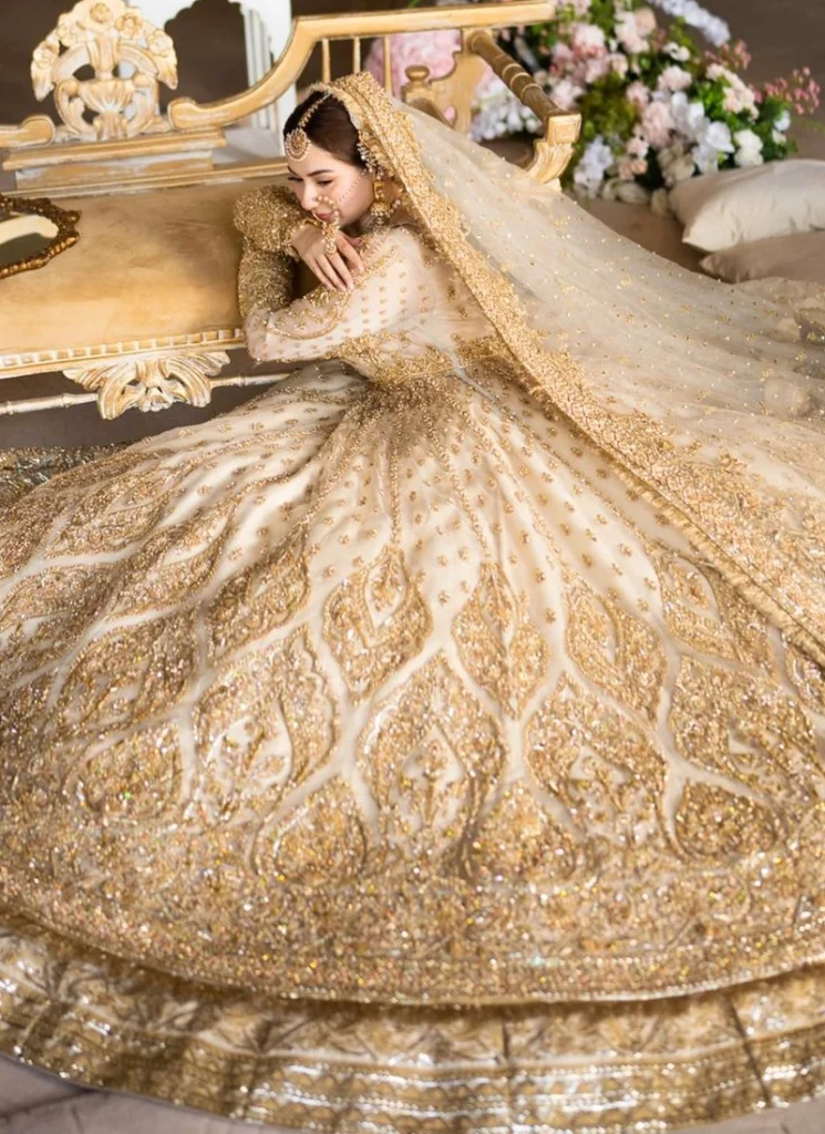 White and Gold Bridal Lehenga Video