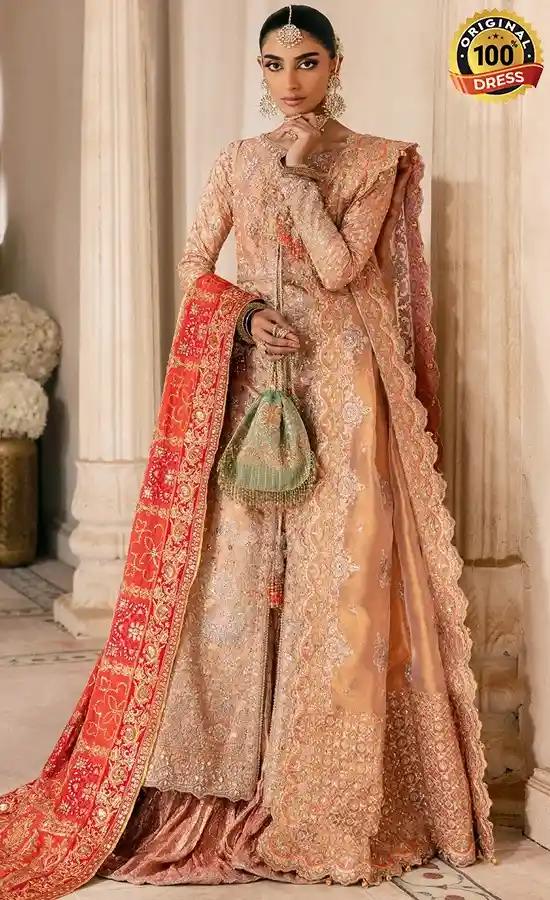 Gold embellished maxi dress with sequins, tassels and detailed hand embroidery