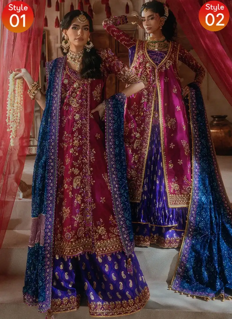 Royal Blue Salwar Kameez For Wedding Guests Royal blue wedding guest suit with embroidered borders, tassels and detailed finishing