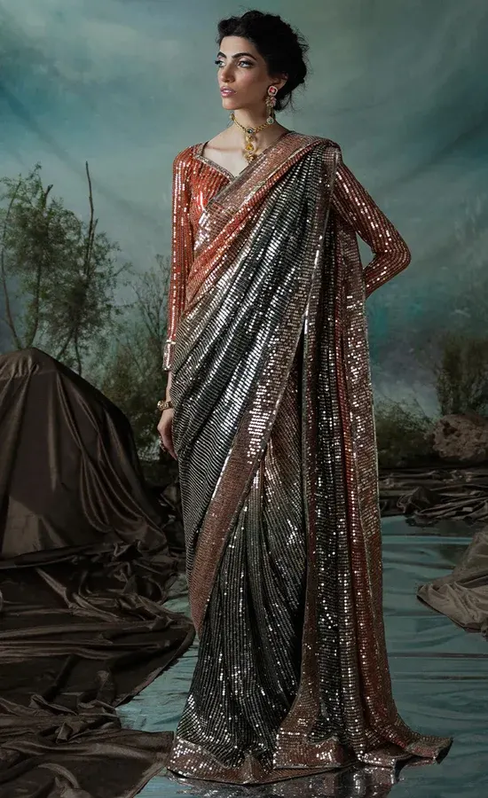 Orange Color Saree For Wedding Guests Orange Color Saree For Wedding Guests