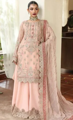 Peach Colour Sharara Suit​ For Wedding Guestsss (4)