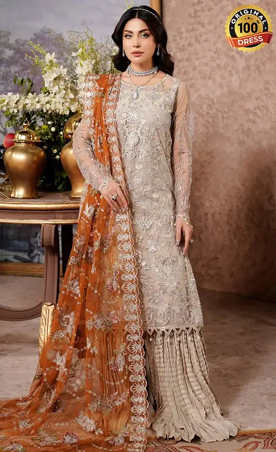 Brown Colour Sharara​ For Wedding Guests