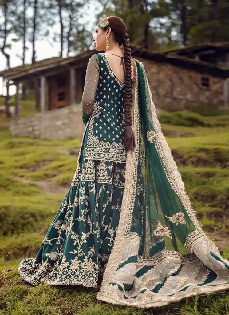Emerald Green Bridal Gharara (Lehenga Style) Video