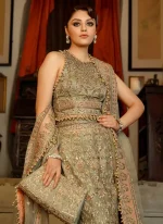 Mushroom Green Fishcut Bridal Lehenga Video