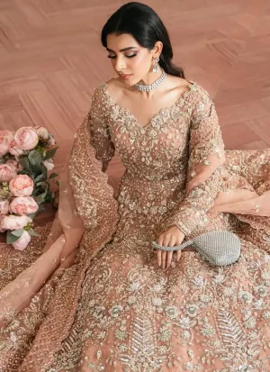 Soft Peach Bridal Gown for Nikkah (1)