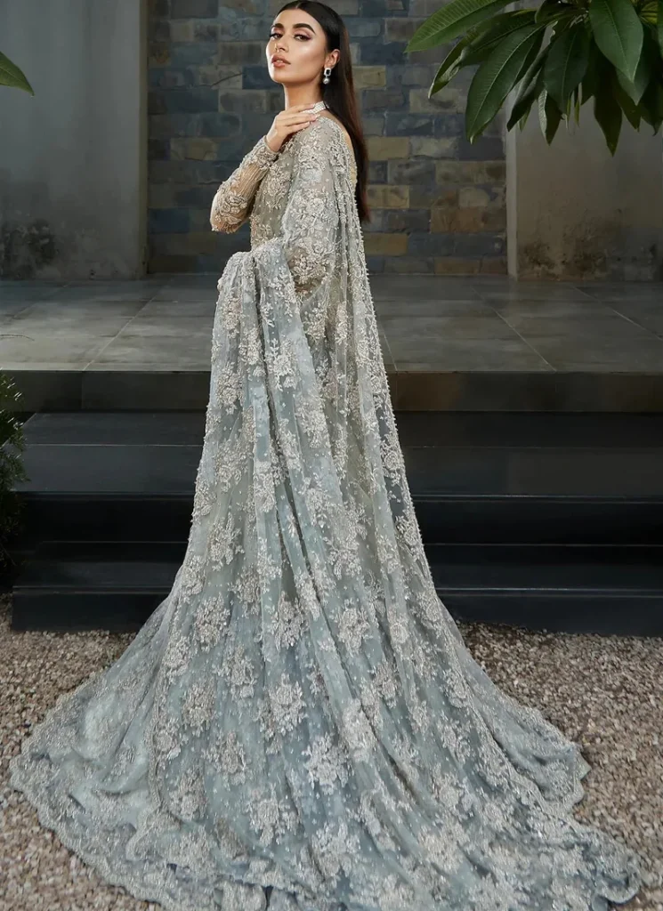 Bridal Lehenga Saree with Long Trail Video
