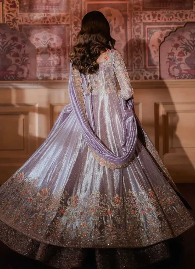 Lilac Open Slit Frock with Lehenga Video