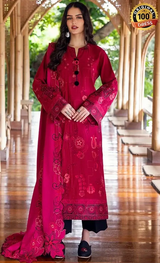 Embroidered Karandi Darling Bloom Dress (2) Embroidered Karandi Darling Bloom Dress (2)