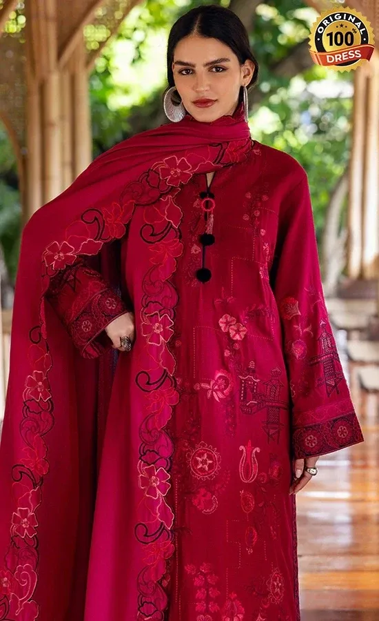Embroidered Karandi Darling Bloom Dress (4)