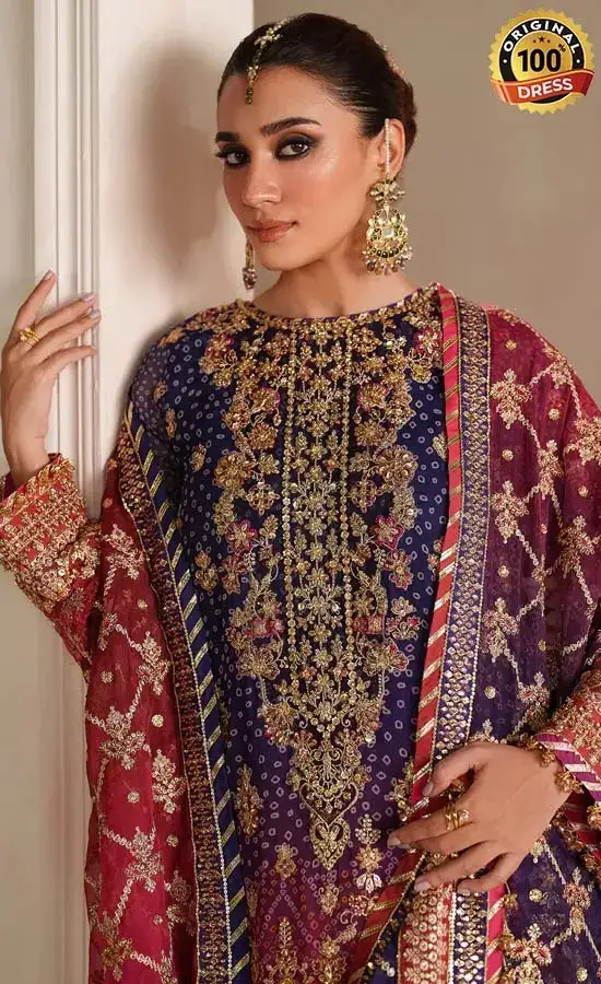 Baroque PK Embroidered Chiffon UF-4369 Dress (1)