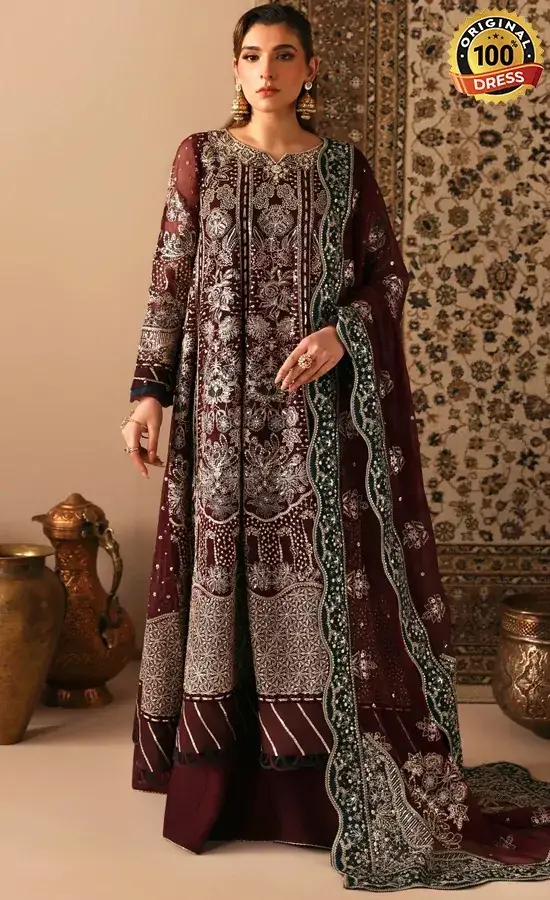 Jazmin Embroidered Chiffon Qabita Dress (1) Jazmin Embroidered Chiffon Qabita Dress (1)