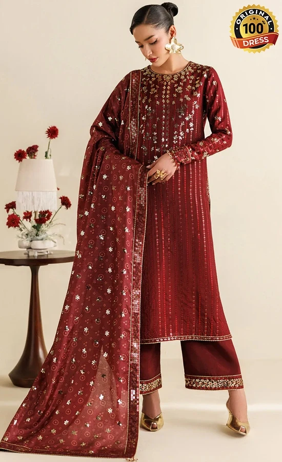 Jazmin Embroidered Raw Silk UR-7070 Dress (4) Jazmin Embroidered Raw Silk UR-7070 Dress