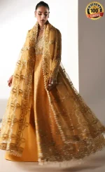 Orange bridesmaid Gown For Wedding Guests (2)