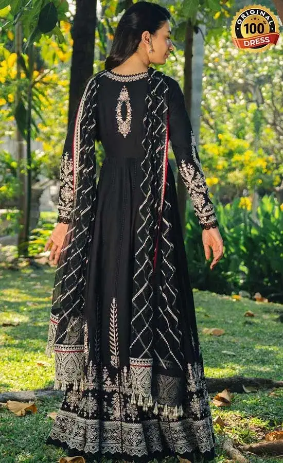 Afrozeh Embroidered Dyed Lawn Parizaad Dress (3)