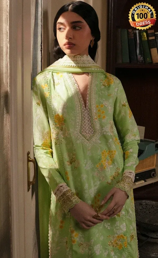 Afrozeh PK Embroidered Printed Lawn Ciel Dress (3)