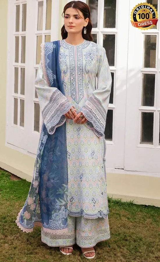 Afrozeh PK Embroidered Printed Lawn Sova Dress (1) Afrozeh PK Embroidered Printed Lawn Sova Dress (1)