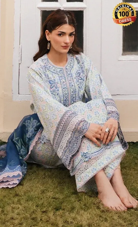 Afrozeh PK Embroidered Printed Lawn Sova Dress (3)