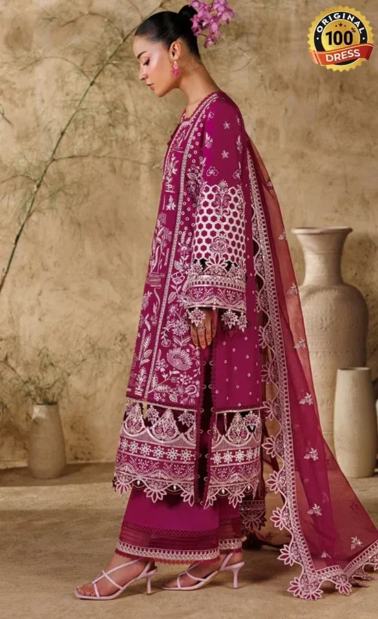 Akbar Aslam Embroidered Lawn Poise Dress (1)