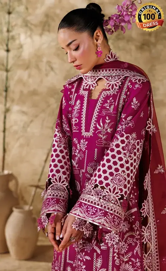 Akbar Aslam Embroidered Lawn Poise Dress (3)