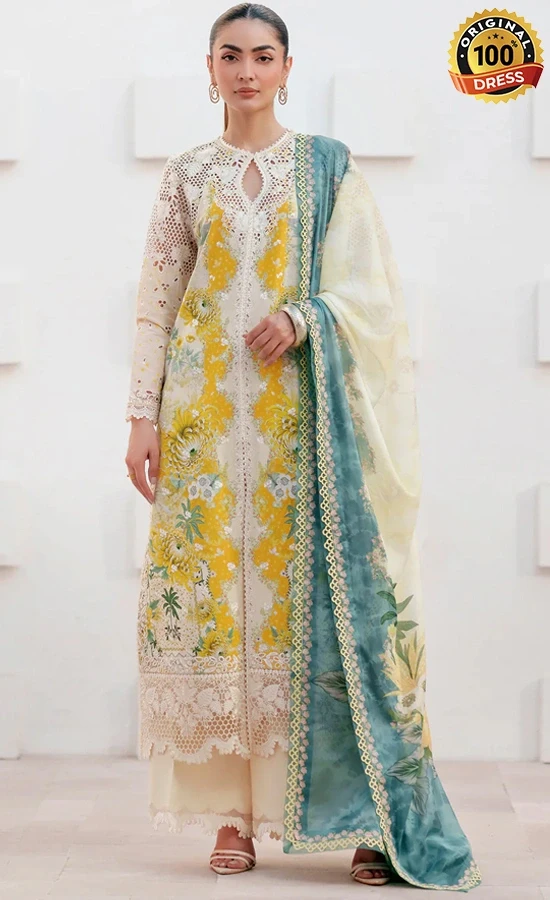 Embroidered Printed Lawn Liorae Dress (4)