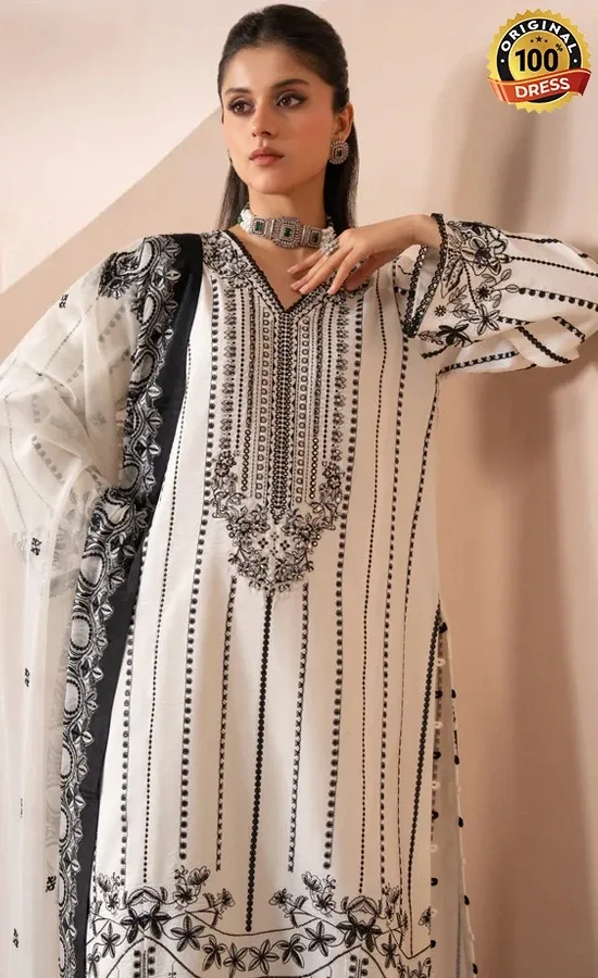 Jazmin Embroidered Rawsilk Omavi Dress (1)