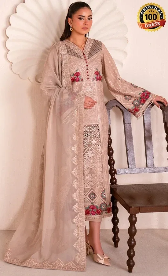 Maryum N Maria Embroidered Lawn Elodie Dress (2) Maryum N Maria Embroidered Lawn Elodie Dress (2)