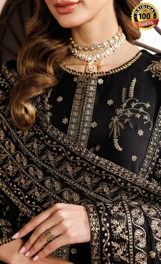 Zarif PK Emberoidered Chiffon ZYR-SUMBUL-05 Dress (4)