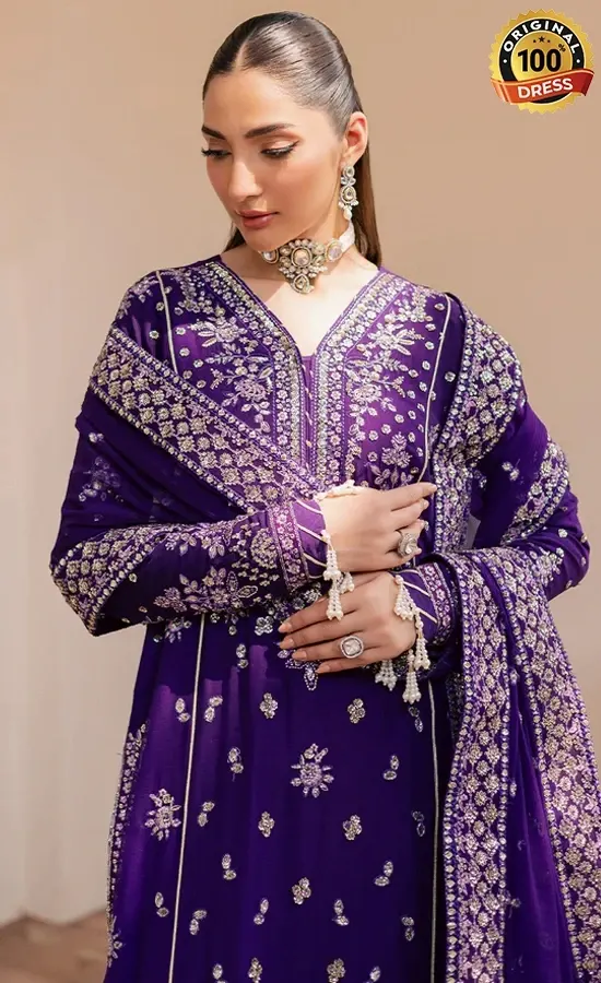 Embroidered Chiffon Calais Dress (1)