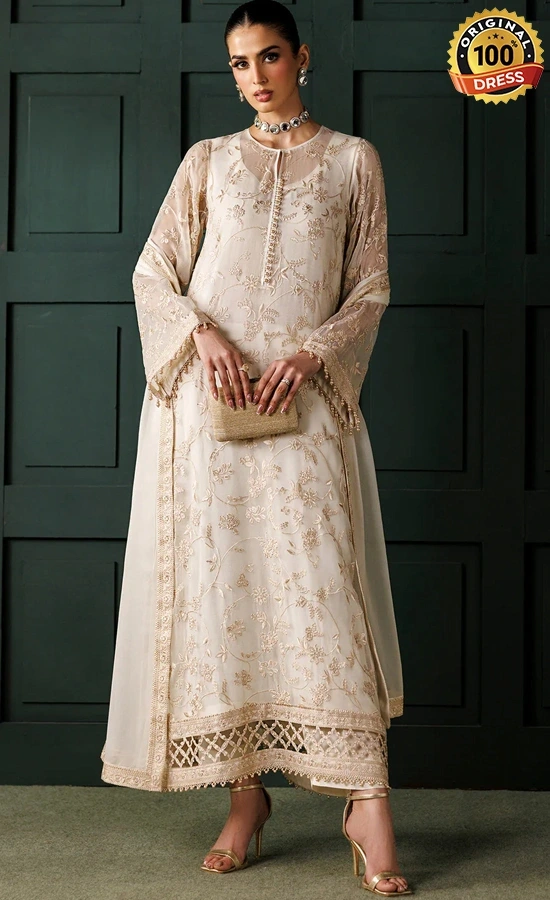 Baroque PK Embroidered Chiffon UF-4437 Dress (2) Baroque PK Embroidered Chiffon UF-4437 Dress (2)