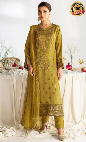 Mustard Salwar Kameez For Wedding Guests (1)