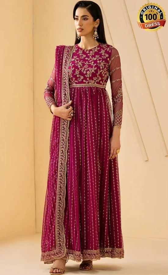 Zarif PK Emberoidered Net Sadaa Dress (4) Zarif PK Emberoidered Net Sadaa Dress (4)