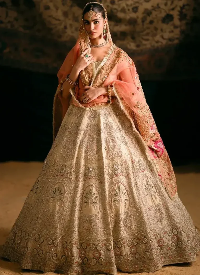 Ali Xeeshan Ivory Lehenga Ali Xeeshan ivory lehenga with pure hand embroidery and elegant bridal embellishments