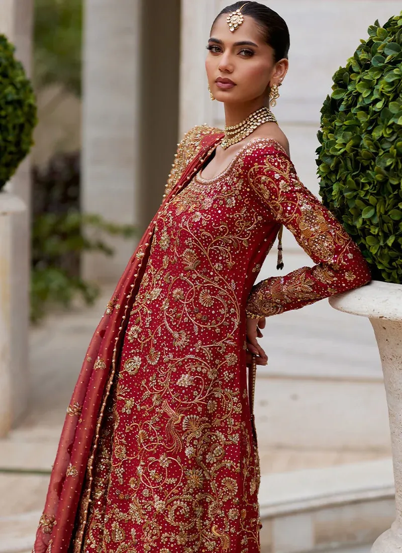 Farah Talib Aziz Red Farshi Lehenga (4)