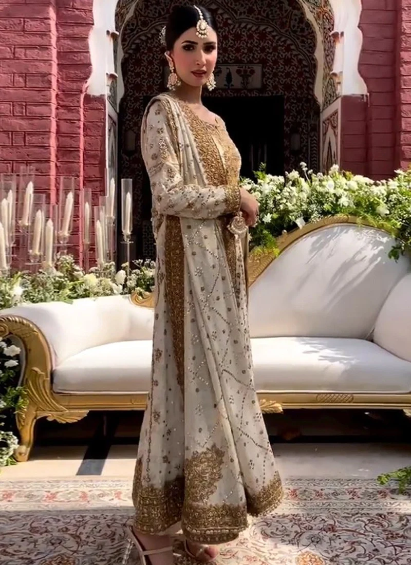 Bridesmaid Salwar Kameez, Ivory — Haris Shakeel Inspired Video