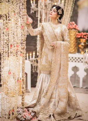 Ivory Organza Gharara for Bride 3
