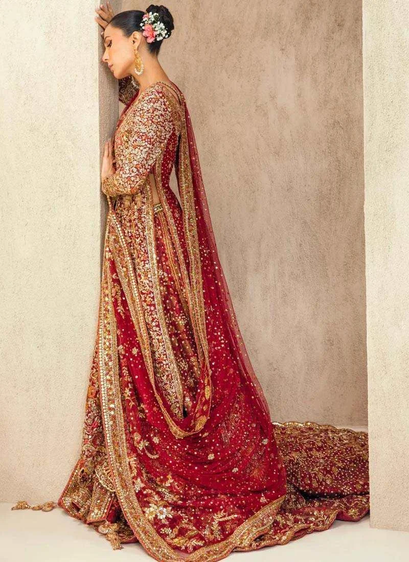 Farshi Lehenga with Long Shirt – Deep Red Video