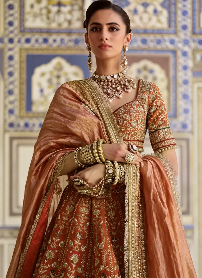 Rust Brown Bridal Lehenga Choli Video